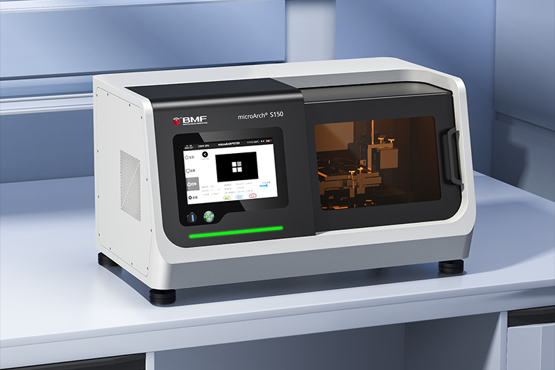 Boston Micro Fabrication microArch S150 3D printer on a laboratory table.